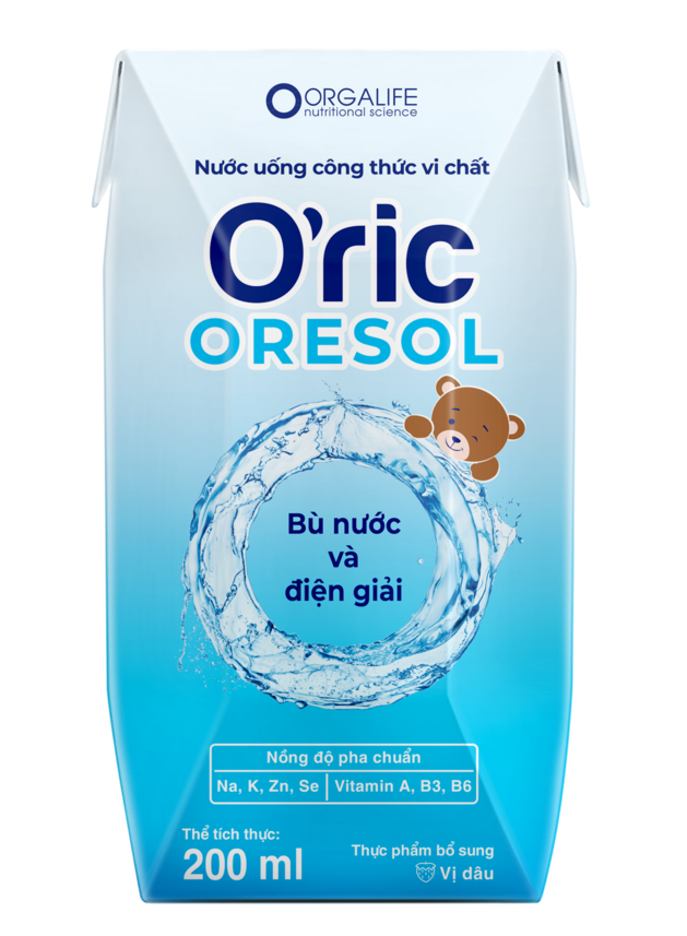 O’RIC ORESOL<br>Nước Uống Công Thức Vi Chất<br>Bù Nước Và Điện Giải 