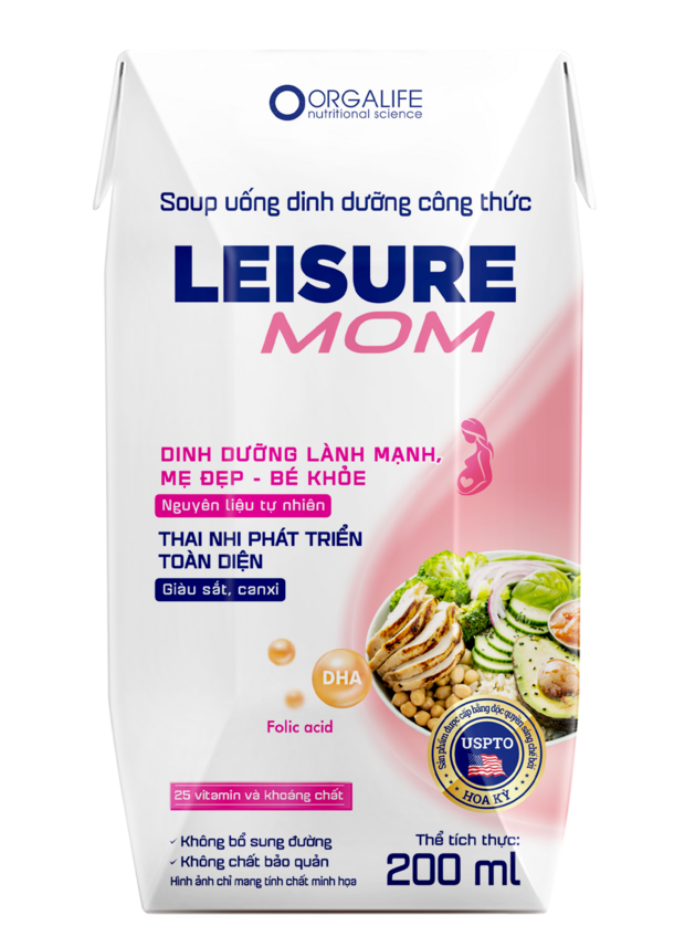 Soup uống dinh dưỡng công thức<br>cho phụ nữ có thai<br>Leisure MOM