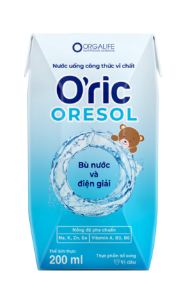 O’RIC ORESOL<br>Nước Uống Công Thức Vi Chất<br>Bù Nước Và Điện Giải 